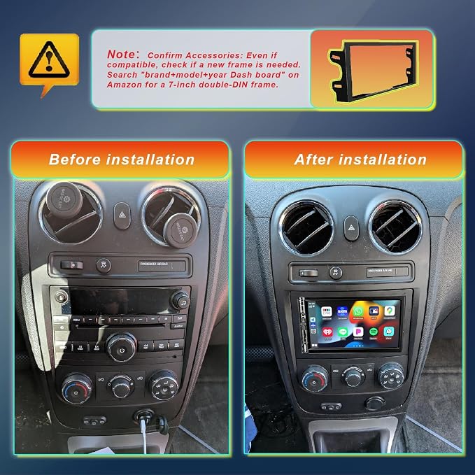 7 Inch Car Stereo with Wireless Apple CarPlay,Double Din Car Radio Androdi Auto,Bluetooth 5.2,IPS 1024 * 600 Display,FM Radio, Backup Camera,Online Navigation,178 * 100mm,Car Audio Receivers