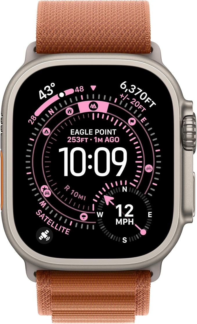 Apple Watch Band - Alpine Loop - 49mm - Terra Cotta - Small - Natural Titanium Finish