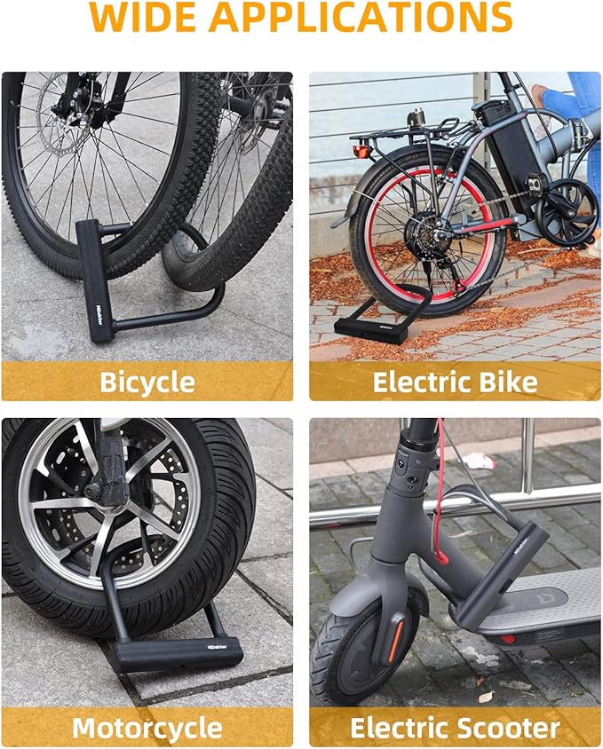 NDakter Bike Locks Heavy Duty Anti Theft, Bicycle U Lock for Ebike, 18mm Shackle with 3 Keys for Electric Escooter, Motorcycle, Moped, Dirt-Bike, Tri-Bike Wheel Lock Sturdy