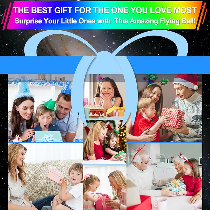 Vantexi Flying Orb Ball Toy,2026 Upgrade Parachute LED,Magic Hand Controlled Mini Gravity Ball,Cosmic Globe Boomerang,Cool Thanksgiving Birthday Gift for 6 7 8 9 10+ Year Old Girls-Bright Red