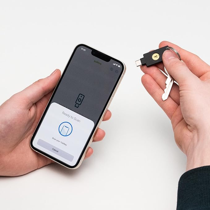 Yubico - Security Key C NFC - Basic Compatibility - Multi-Factor authentication (MFA) Security Key and passkey, Connect via USB-C or NFC, FIDO Certified (Pack of 2)