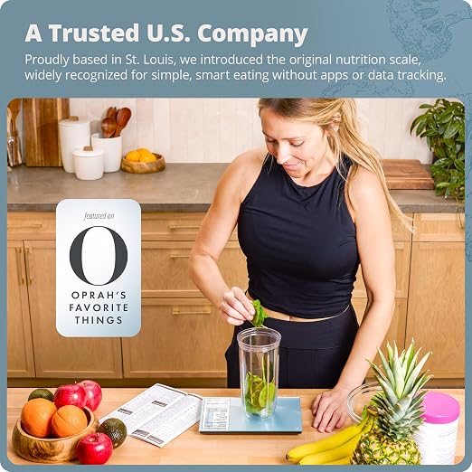 Greater Goods Digital Nutrition Scale ā Accurate Macro and Calorie Tracking for Meal Prep, Weight Loss, and Healthy Eating | 2,000 Built-in Foods, Intuitive Nutrition Label Display, 11lb Cap, Blue