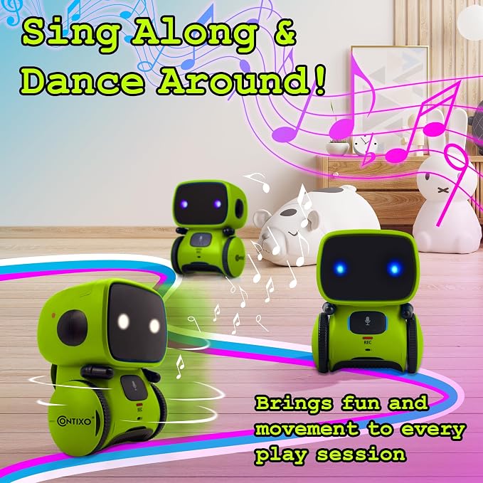 Contixo R1 Kids Robot Toy, Mini Electronic Robot with Lights, Music, Dancing, Touch Sensor, Educational Toy for Boys Girls Ages 3-8