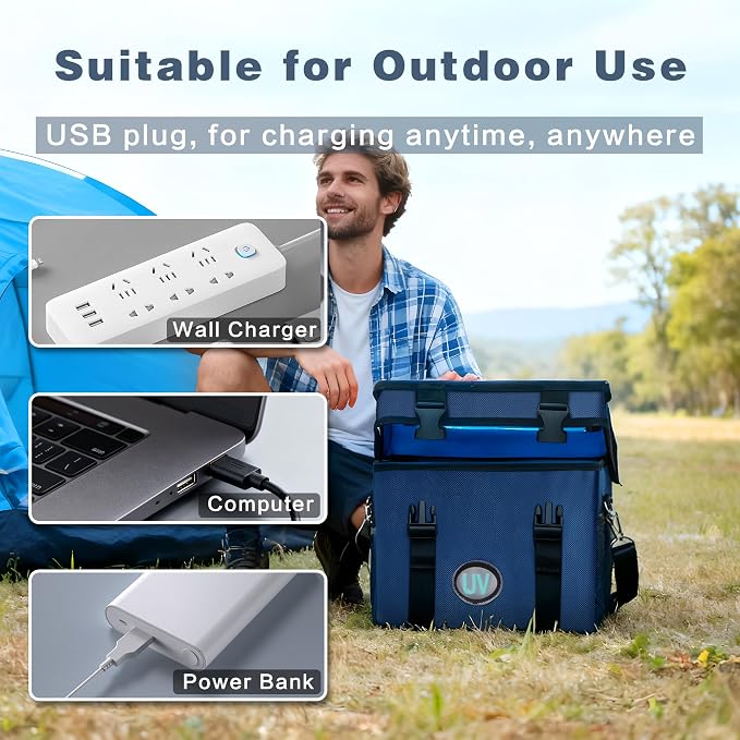 12L UV Sanitizer Box, Portable Sanitizing and Cleaning Machine with 3-Level Timer, Foldable UV Cleaner Box for Household Use, Ozone Free UV Cleaning Machine