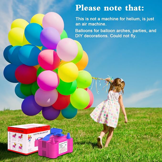 IDAODAN Electric Balloon Pump, Portable Electric Balloon Blower Machine Inflator Air Pump for Party Decorations