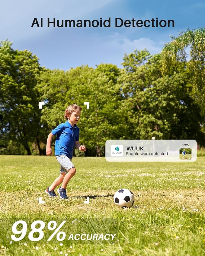 WUUK Add-on Security Camera Wireless Outdoor, Requires Base Station, Home Security Cameras Wireless Outdoor, 2K, No Monthly Fee, Motion Alert, Night Vision, Compatible with Alexa & Google