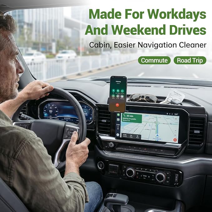 13.4”Screen Magnetic Phone Mount Holder for 2022-2026 Chevy Chevrolet Silverado & GMC Sierra Magnet Dash Cell Phone Cradles Adjustable Phone Stand Accessories for 2022+ Silverado/Sierra
