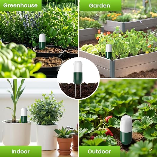 Smart WiFi Soil Moisture & Temperature Sensor - Hub-Free Soil Meters for Lawn, Garden, Greenhouse, Real-Time App Alerts, IP67 Waterproof, Works with Automatic Watering Systems,Gardening Gift