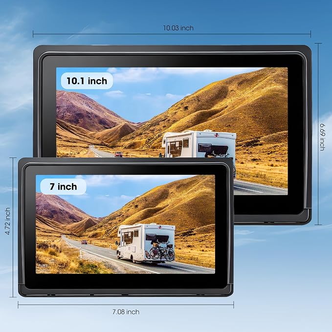 Wireless RV Backup Camera System 7" 1080P Touch Screen & 3 Cameras, Compatible with Furrion Pre-Wired Plug, DVR Monitor & Waterproof Night Vision Rear Side View Camera for Trailer Truck