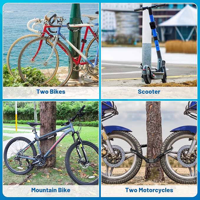APECYC Bike Lock Heavy Duty Anti Theft, 3/4/5/6FT Bike Chain Lock with 5 Digit Resettable Combination, Bicycle Lock for E Bike, Scooter & Motorcycle, Cut Resistant Security Chain with Protective Cover