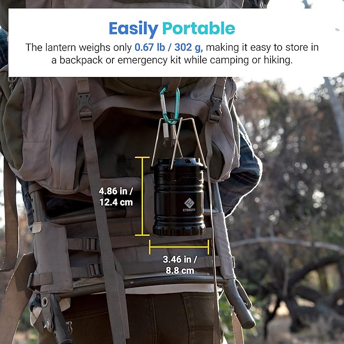2 Pack LED Camping Lanterns, Consciot 1000LM Rechargeable Light and Etekcity 140LM Battery Powered Emergency Light