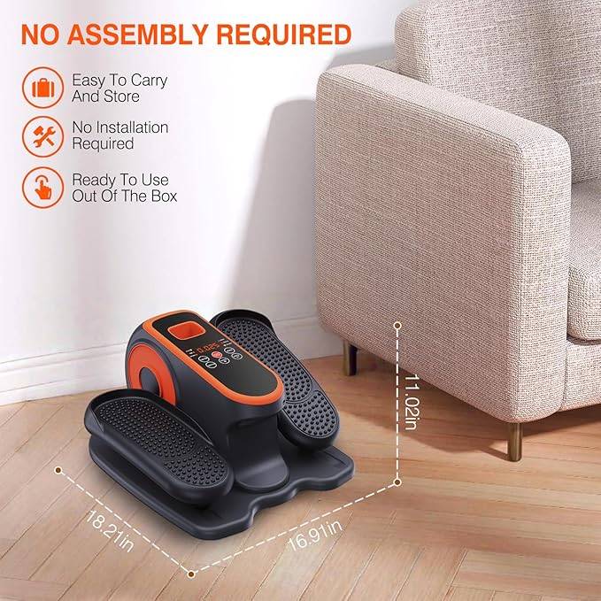 DUREXO Under Desk Elliptical Machine, Electric Leg Exerciser While Sitting for Seniors, Quiet Portable Elliptical Machine with 12 Adjustable Speeds, Seated Pedal Exerciser with Remote Control