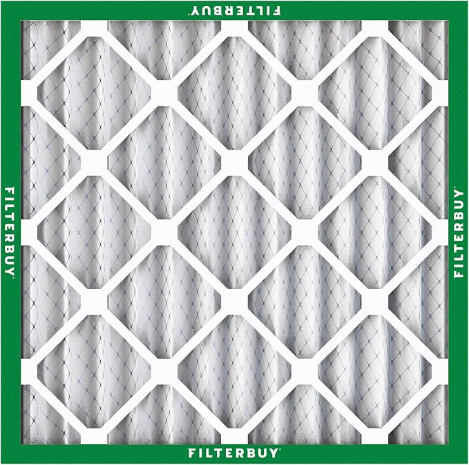 Filterbuy 20x20x2 Air Filter MERV 8 Essential Dust & Allergy Defense (5-Pack), Electrostatic Pleated HVAC AC Furnace Filters Replacement, Made in USA (Actual Size: 19.50 x 19.50 x 1.75)