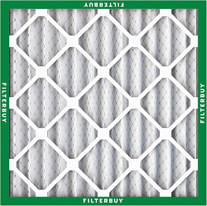 Filterbuy 14x14x2 Air Filter MERV 8 Essential Dust & Allergy Defense (5-Pack), Electrostatic Pleated HVAC AC Furnace Filters Replacement, Made in USA (Actual Size: 13.50 x 13.50 x 1.75)