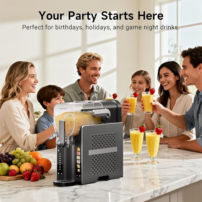 Slushie Machine for Home, 88 oz Slushy Machine, No Ice Needed Frozen Drink Maker with 6 Presets, Quiet, Auto-Clean, LED Display, Black, Perfect for Margaritas, Frappés, Milkshakes and More