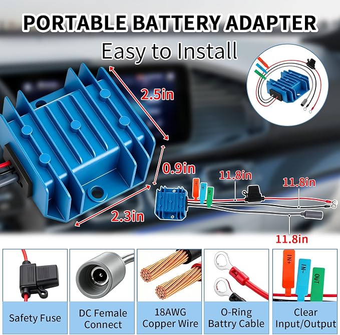 Guhiwk Starlink Mini 12V Adapter, Starlink Mini DC Step Up Converter 9V-28V to 30V 3.5A with Female Power Cord, Starlink-Mini Power Supply for RV, Truck, Marine, Camping&Off-Grid (Blue)