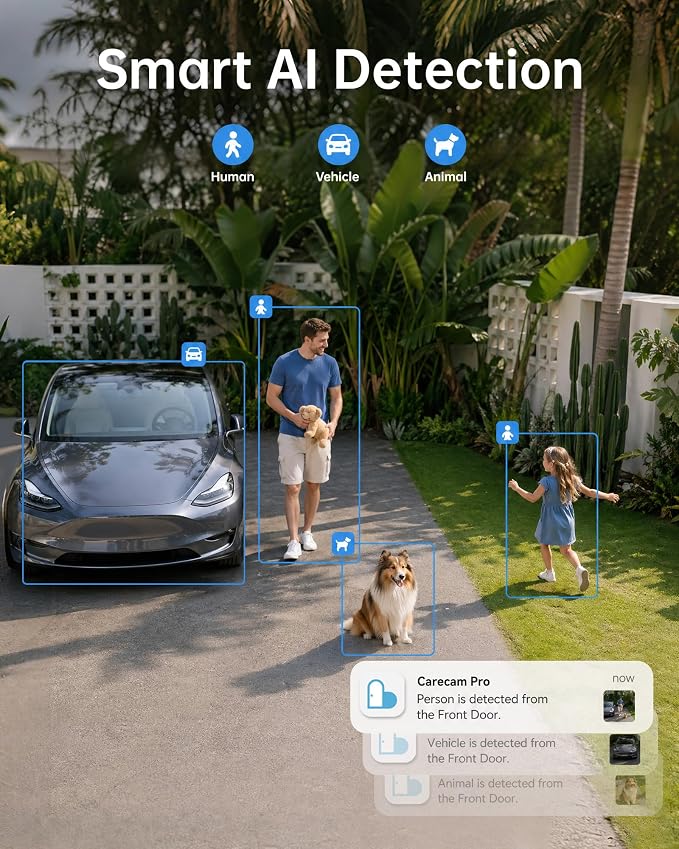5G & 2.4G Solar Security Camera, Outdoor Security Camera Wireless, 2K Color Night Vision, 360° PTZ Security Camera Outdoor, PIR Human Detection, Two-Way Voice Calling, Alexa