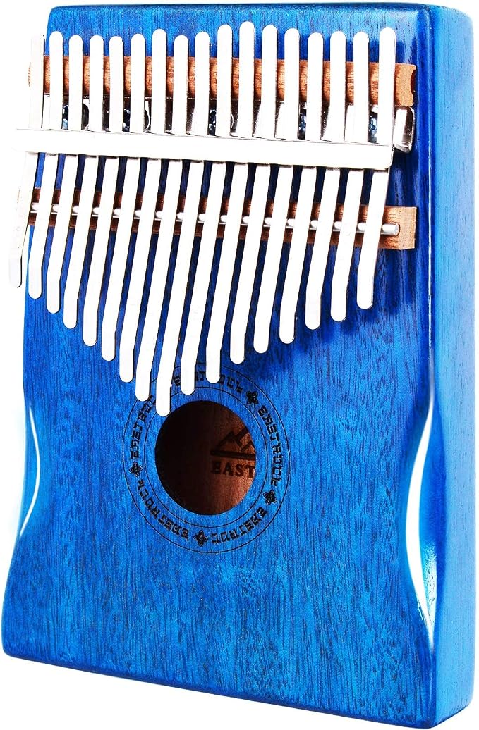 EASTROCK Kalimba Thumb Piano 17 Keys Portable Mbira Finger Piano with Waterproof Protective Case Kalimba Gifts for Adults Beginners Professional (Blue Mahogany Hand Rest)