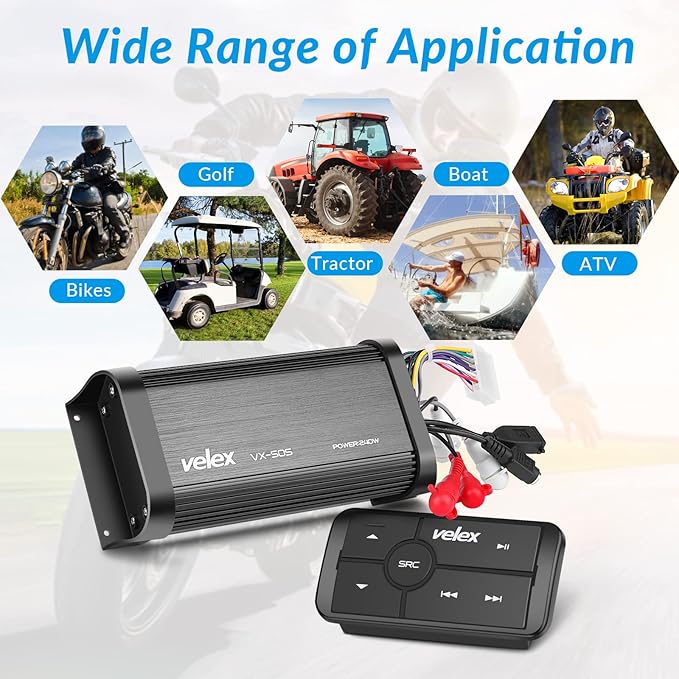 velex Marine Bluetooth Amplifier Speaker Package…