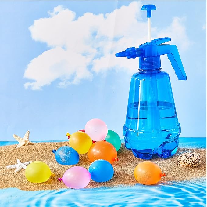 Junkin 3 Pcs Water Balloon Pump with 1000 Balloons, 3 in 1 Air and Water Balloon Inflator Portable Filling Station for Summer Themed Parties, Random Color