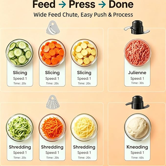 Simple Deluxe 10.5 Cup Food Processor, Multi-Functional Vegetable Choppers Food Grinder with Slicing Shredding Chopping Kneading, Suitable for Smoothie Fruit Dough, 2.6QT, Classic Black
