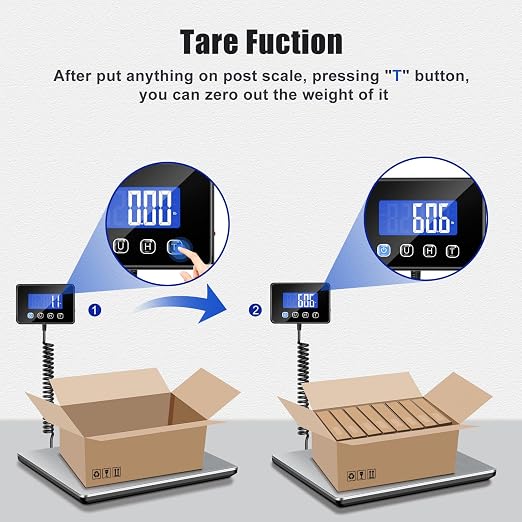 KUAIVO 660 lb Shipping Scale with Large LCD Display, Heavy Duty Postal Scale, 7 oz Accuracy, Digital Package Scale for Warehouse, Freight, Industrial and Home Business