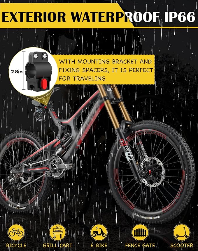 Bike Lock with Fingerprint, Bicycle Lock with Keys Fingerprint Bluetooth Control Digital Electronic Biometric, Heavy Duty Waterproof High Security Bike Locks Scooter Motorcycle Bicycle-Black