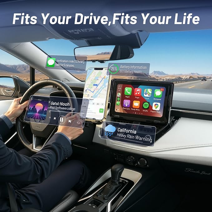 Phone Mount for Toyota Corolla (2019-2026, ONLY Fits 8" Screen) / Corolla Hatchback (19-26) / Corolla Cross (2022-2026), 15W Wireless Charger, Magnetic Phone Holder, 360° Adjustable, with Storage Box