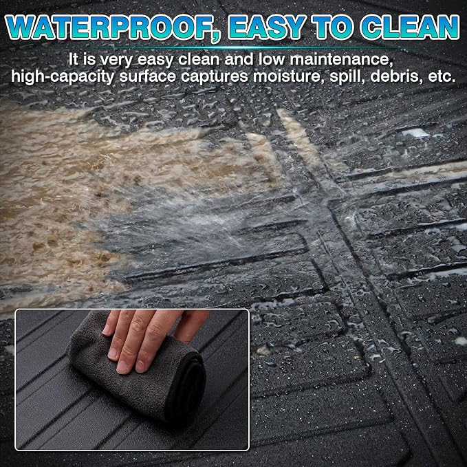 T TGBROS Floor Mats Custom Fit for 2015-2022 Ram ProMaster City Accessories All Weather Protection TPE Front Row Seat Floor Liners Set Non-Slip Black-2PCS