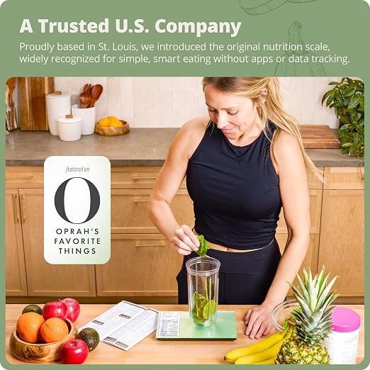 Greater Goods Digital Nutrition Scale ā Accurate Macro and Calorie Tracking for Meal Prep, Weight Loss, and Healthy Eating | 2,000 Built-in Foods, Intuitive Nutrition Label Display, 11lb Cap, Green