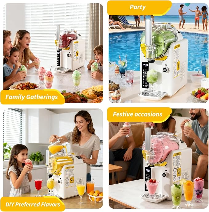 Ice Cream Machine Frozen Drink Maker, Slushie Machine for Home - Slushy Machine Maker No Ice Needed Self Cleaning, 5 Preset for Soft Serve Ice Cream, Slushie, Margarita, Frappรฉs, Milkshake