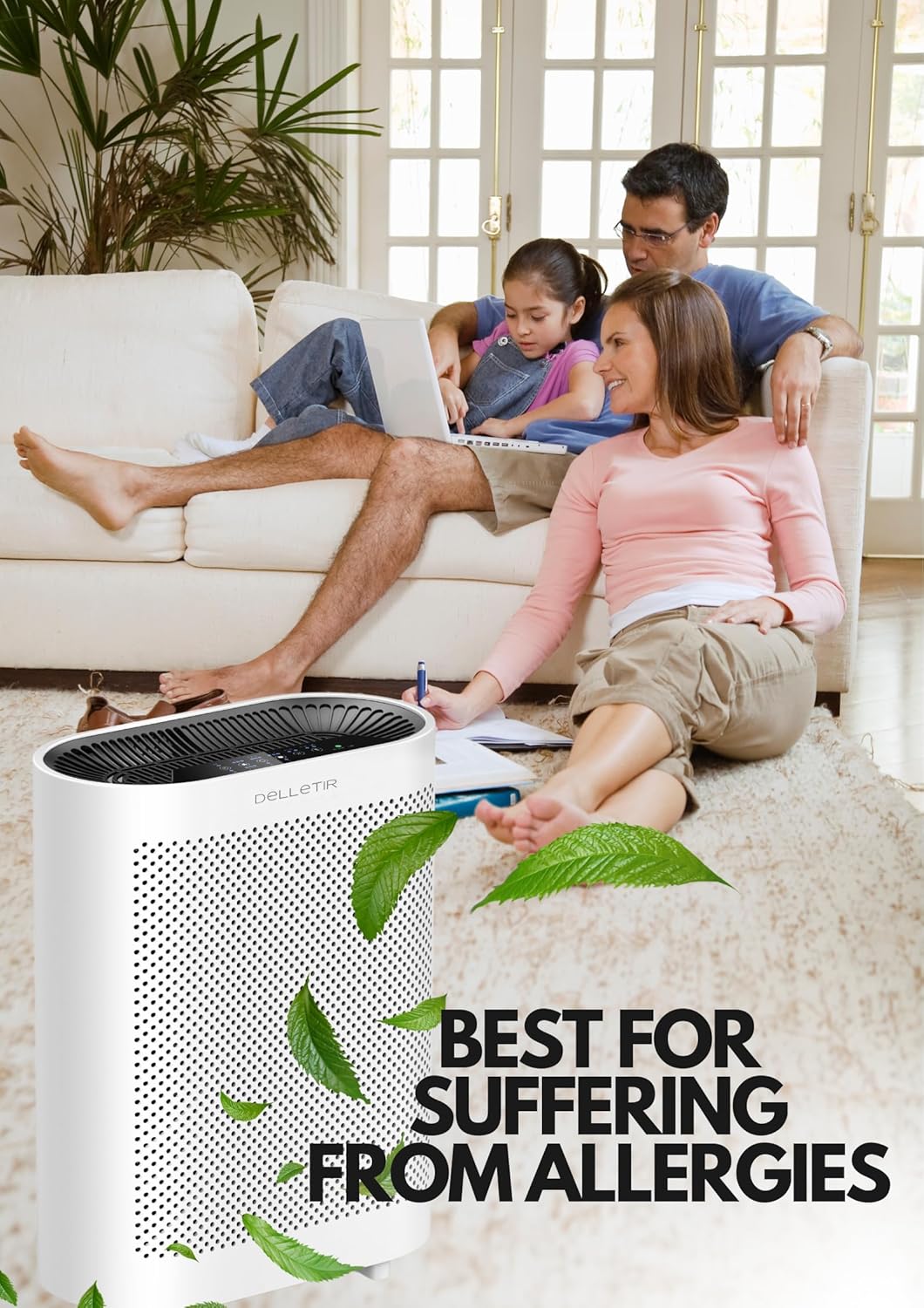 True HEPA Air Purifier GL-FS32 | 4-Stage Filtration System, Ultra-Quiet Operation, and Air Quality Sensor | Ideal for Large Rooms, Bedrooms, and Offices