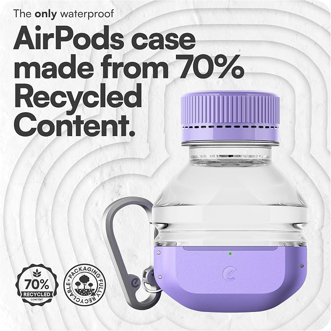 Keybudz for Waterproof AirPods Pro 3 Case with Lock - IP68 Waterproof and Dust Proof, Shockproof Protector, Heavy Duty Rugged Protection, Drop Proof Hard Cover for AirPods Pro 3rd Gen (Wild Lavender)