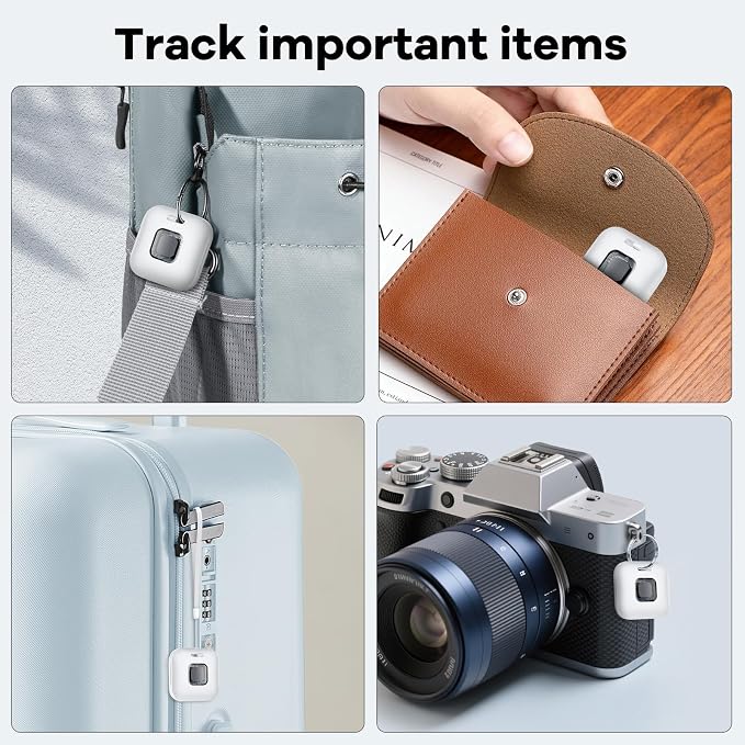 Hoxe Dual System (iOS & Android) Air Tracker Tags 4 Pack, 2026 New Key Finder Tracker Tag Work with Apple Find My & Google Find Hub App, White Smart Tag Suitable for Key, Bag, Luggage, Pet, Car, etc