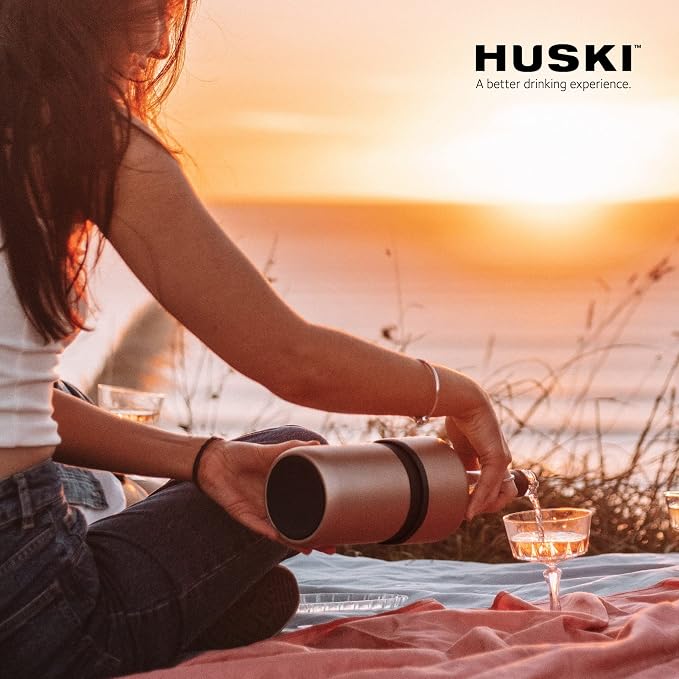 Huski Wine Chiller | Award Winning Iceless Design | Keeps Wine Cold up to 6 Hours | Wine Accessory | Next Generation Ice Bucket | Fits Some Champagne Bottles | Perfect Gift for Wine Lovers (White)