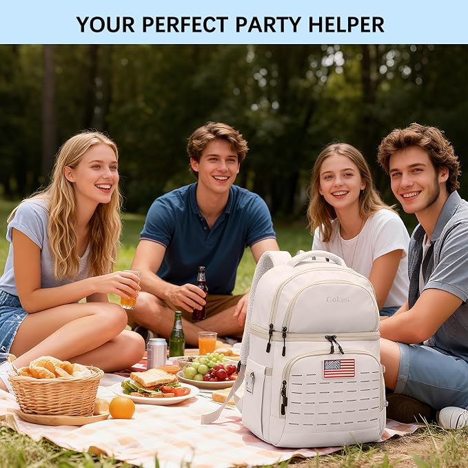 Goloni 40L Insulated Cooler Backpack, Leakproof Lightweight Soft-Sided Cooler with Cooler Compartment