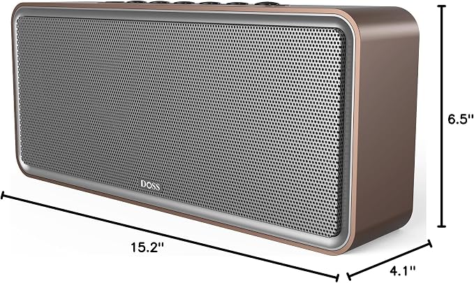 DOSS SoundBox XL 32W Bluetooth Speaker for House 丨 2.1 Channel with Subwoofer, TWS Wireless Pairing,Daul DSP, Room-Filling Sound Support AUX,TF Speaker for Home - Gold