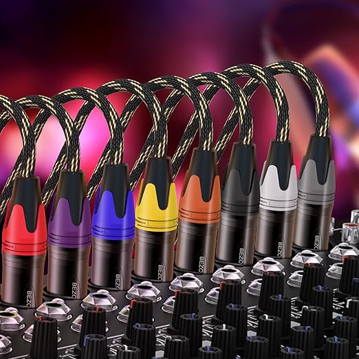 XLR Cables, Microphone Cables Male to Female 100ft 2Packs, XLR Speaker Cable Nylon Braided 3 Pins Mic Cable