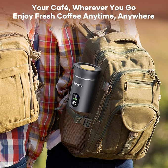 kejector Battery Powered Coffee Maker Cafetera Portatil Personal Espresso Coffee Machines for Travel Car Espresso Machine 80ml for Hiking Camping Small Electric Coffee Machine
