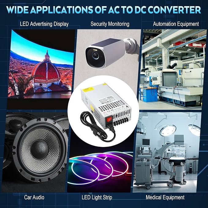 New 48V DC Power Supply, 20.8A 1000W Switching Power Supply, Upgraded Input Port and Safety Switch AC to DC Converter for RV, Motor Pump, CCTV, 3D Printer, Electronic Instruments, Lab Computer