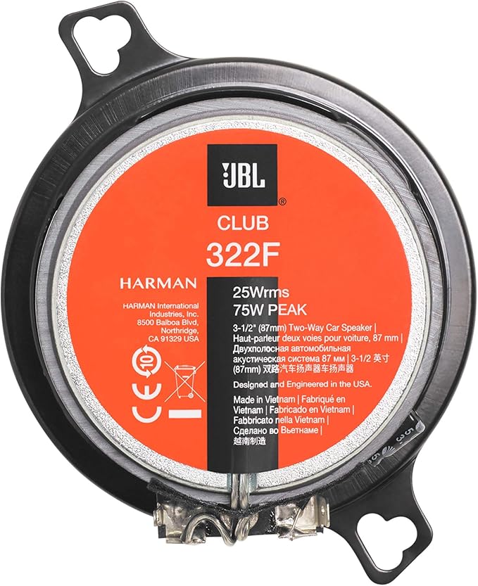 JBL Club 322F - 3.5", Two-way Component Speaker System (No Grill)