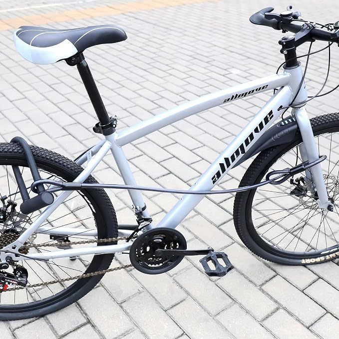 Bike U Lock Heavy Duty Bike Lock Bicycle U Lock, 16mm Shackle and 4ft/6ft Length Security Cable with Sturdy Mounting Bracket for Bicycle, Motorcycle and More