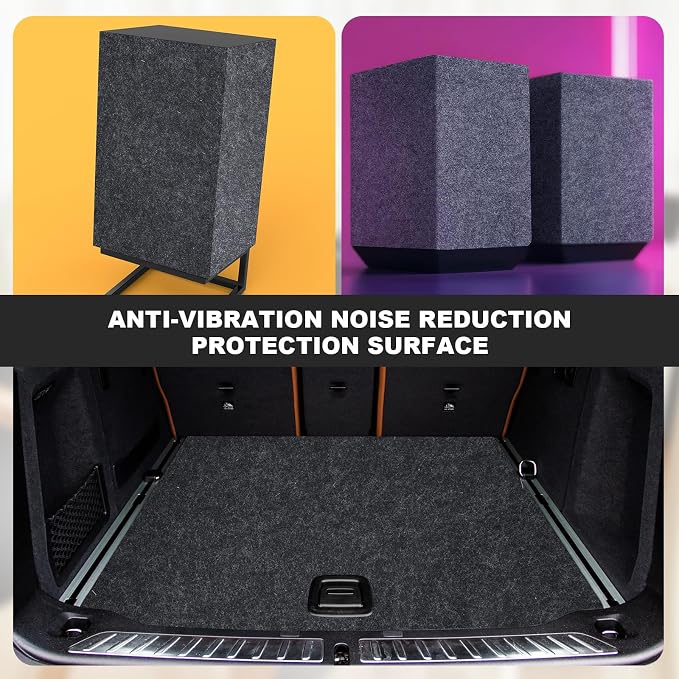 Nuanchu 51.6 sq ft 47.2 x 157.5 in Gray Underfelt Carpet with Adhesive Back for Speaker Sub Box, Underfelt Carpet for RV, Boat, Marine, Auto, Truck, Car Trunk, Door Liner, Desk