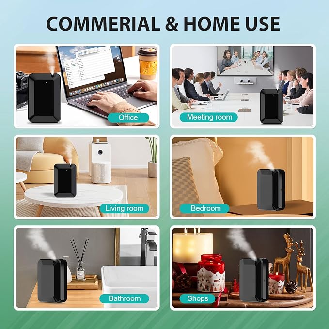 Scent Air Machine for Home, 2500 Sq. Ft Bluetooth Waterless Essential Oil Diffuser with Cold Air Technology, Fragrance Diffuser for Large Room, Hotel, Office, Spa