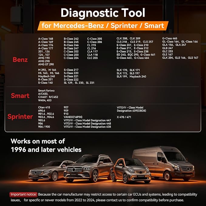 iCarsoft MBII for Mercedes Benz, Reads and Clears Trouble Codes, EPB,SAS, ETC Reset