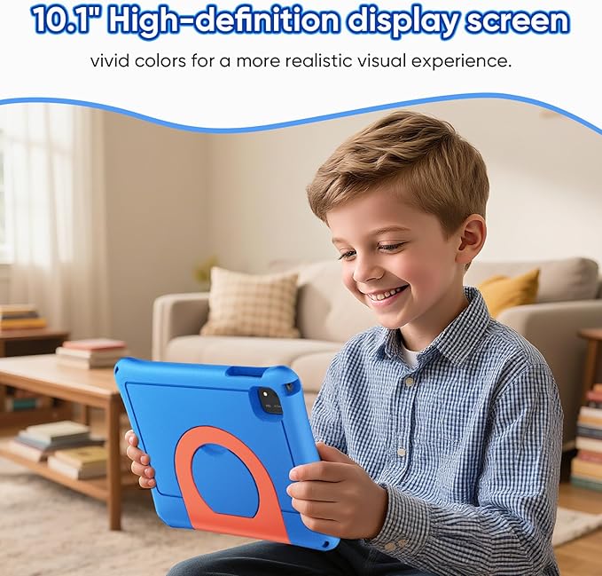 10 inch Kids Tablet, Android 16 Tablet for Kid, Octa-Core Processor, 24GB RAM, 64GB ROM 1TF Card Expandable for Toddler Children,Tablets with Case, Parental Control, 6000mAh, WiFi, BT5.0, Dual Camera