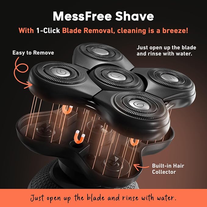 Groomie Crispy AF, Shaving & Grooming Kit for Bald Men - Set Includes BaldiePro Electric Razor, Pre-Shave Oil, Aftershave, Deodorant & Travel Carrying Case - All-in-One Head Shaver Kits for Men