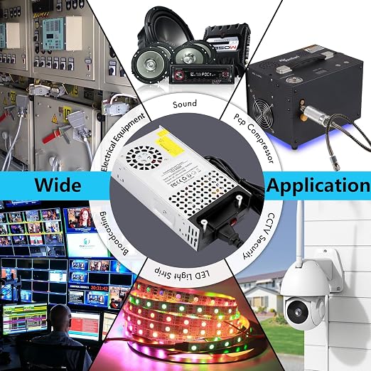 110V AC to 12V DC Converter, 12V 50A 600W Power Supply Transformer Adapter SMPS AC to DC Converter Switch Power Supply Max 50A 600W for CCTV Camera Security System Radio 3D Printer
