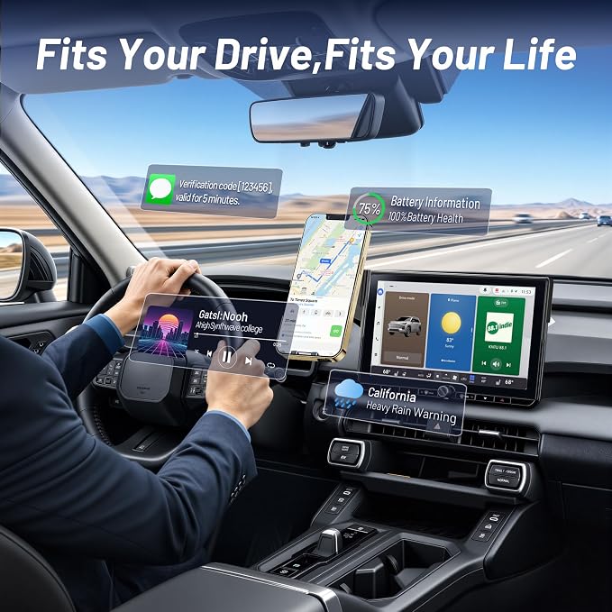 Phone Holder for 2026 Toyota RAV4 (ONLY Fits 12.9" Screen), MagSafe Car Mount Charger, Magnetic Phone Holder, 15W Wireless Charging,Screen Phone Holder, 360° & Hands Free, RAV-4 Interior Accessories