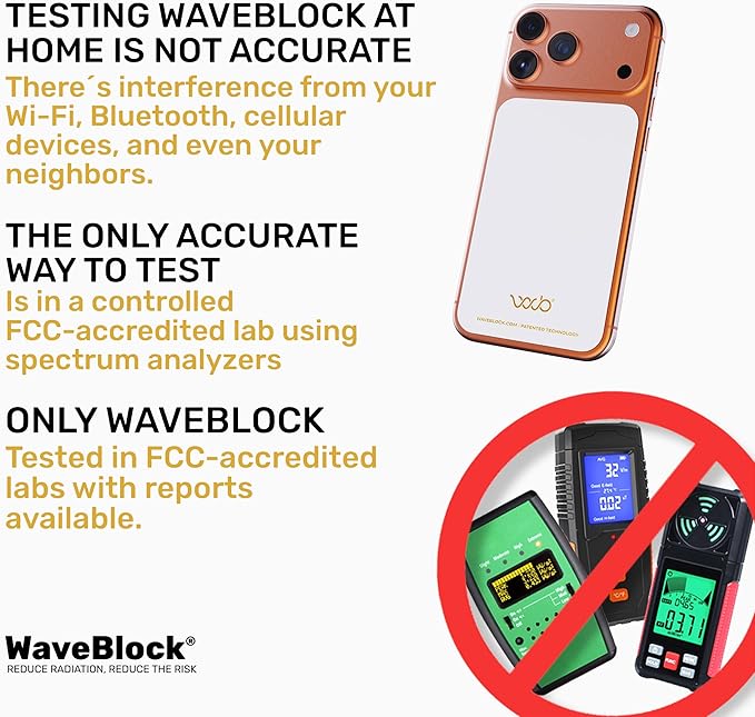 WAVEBLOCK EMF Blocker for Cell Phone - Made for iPhone 17 Pro - The Only Patented, Real Scientifically Backed, Lab-Tested 5G-Shield Sticker to Protect You & Your Loved Ones - USA Made White